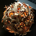 HG 113, Kroonluchter van damhertgewei met 6 lampen, model -Ballon-