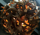 HG 113, Kroonluchter van damhertgewei met 6 lampen, model -Ballon-