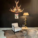 HG 259, Kroonluchter van edelhertgewei met 6 lampen, model -Mountain-