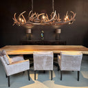 HG 269,Gewei Kroonluchter, Ovale Vorm, met 6 lampen en 2 spots
