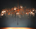 HL 133-B, Grote sierlijke hanglamp, brons