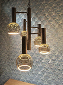 HL 157-B, Hanglamp met 5 lampen, Zwart