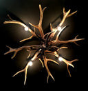 PG 102-B, Plafonnière van edelhertgewei met 4 lampen