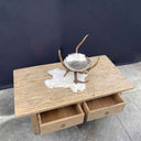 ST 182, Rustieke houten salontafel met 2 lades