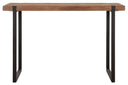 WT 308, Houten side table met stalen onderstel