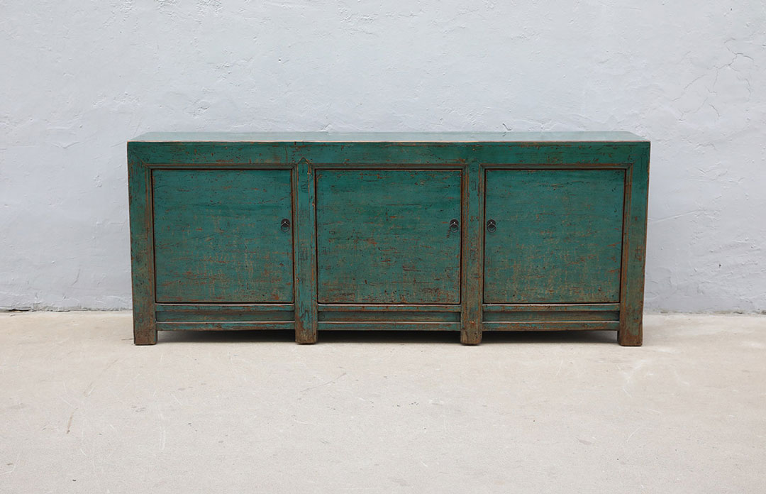 42-3627, Blue/green dresser with 3 doors