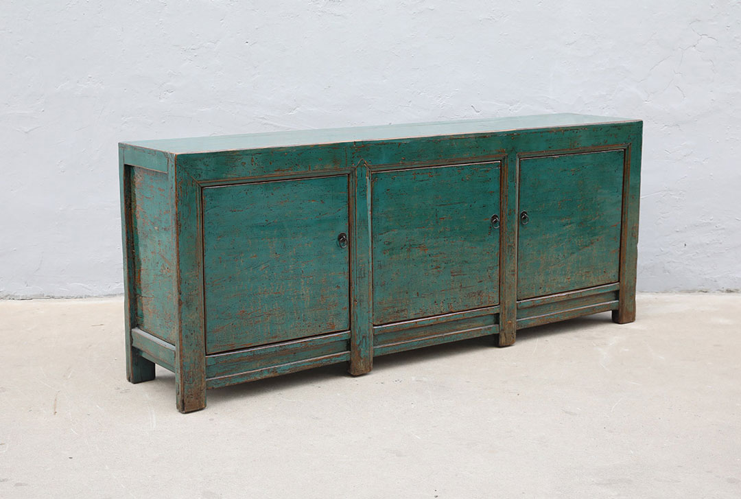 42-3627, Blue/green dresser with 3 doors