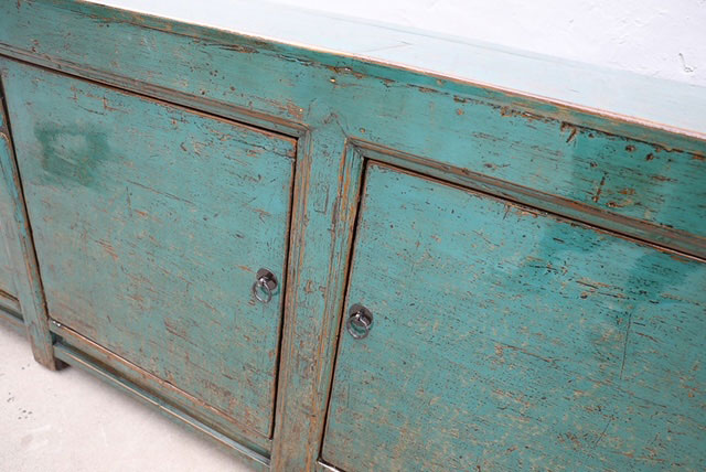 42-3627, Blue/green dresser with 3 doors