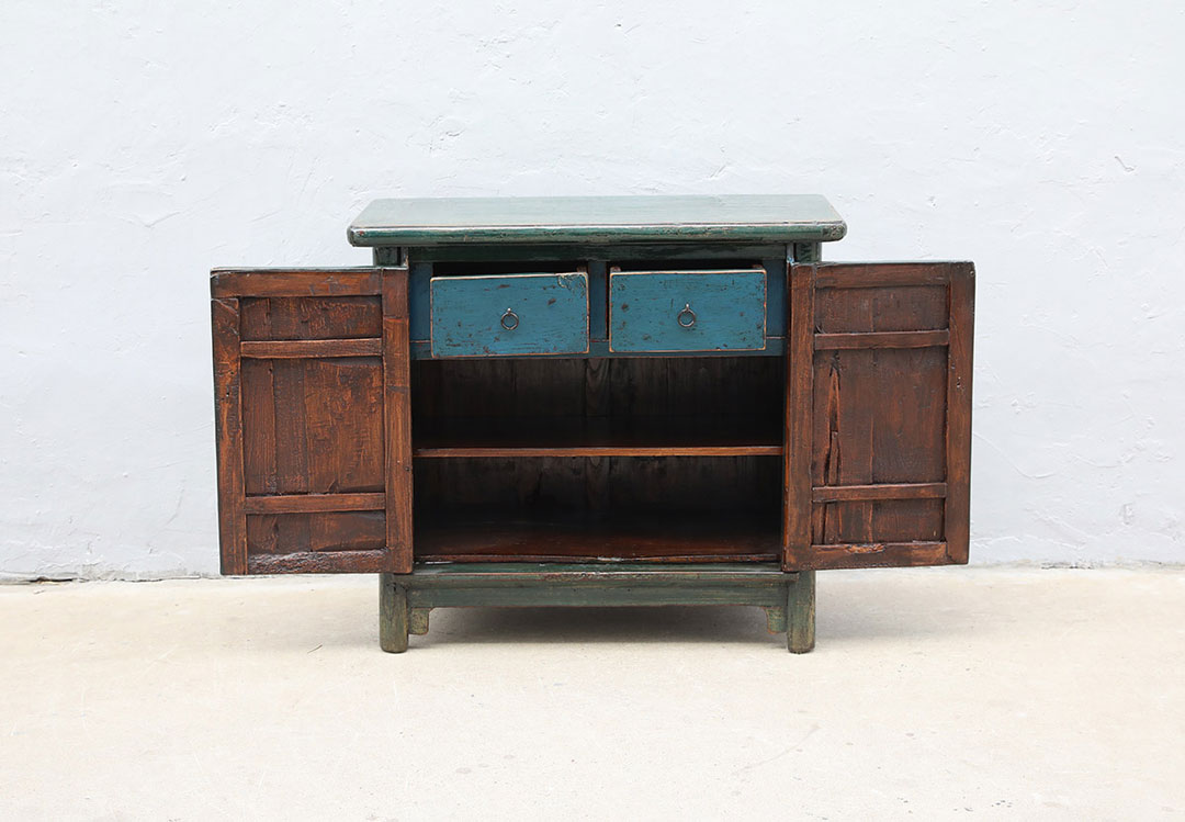 42-3633, Blue cabinet with hidden drawers