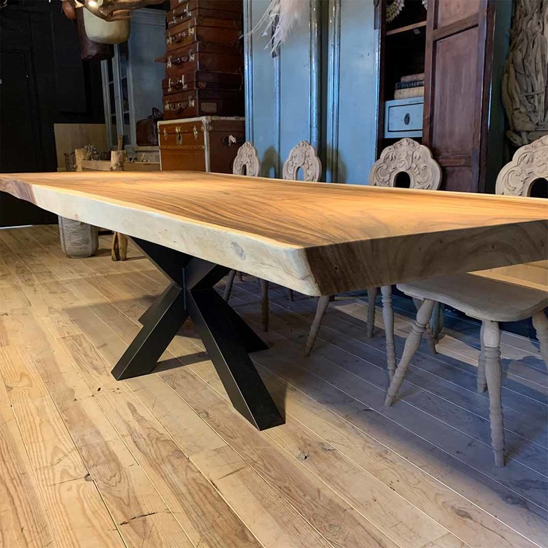 Op grote schaal Bestrating smal ET 144, Dining table "Suar" wood - eetkamertafel - Antieke tafels, tafels  van oud hout. landelijke tafels. - De Jong Interieur