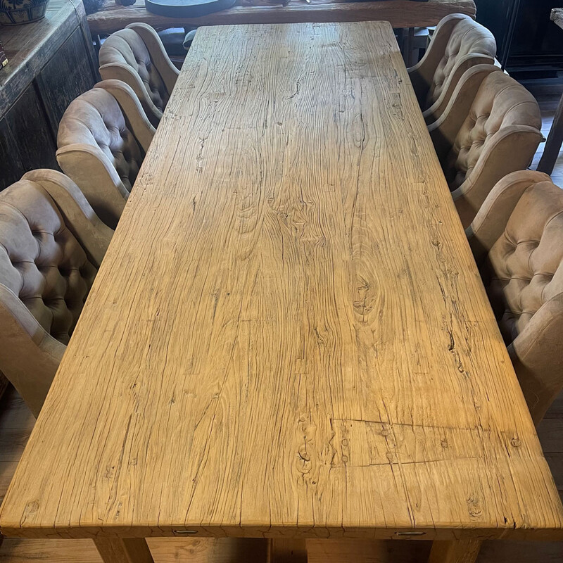 stok Abstractie Geurig ET 155, Large dining table made of elm wood - eetkamertafel - Antieke  tafels, tafels van oud hout. landelijke tafels. - De Jong Interieur