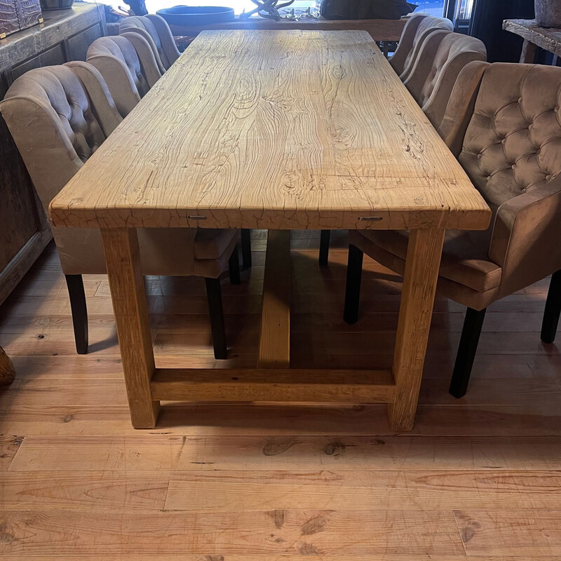 stok Abstractie Geurig ET 155, Large dining table made of elm wood - eetkamertafel - Antieke  tafels, tafels van oud hout. landelijke tafels. - De Jong Interieur