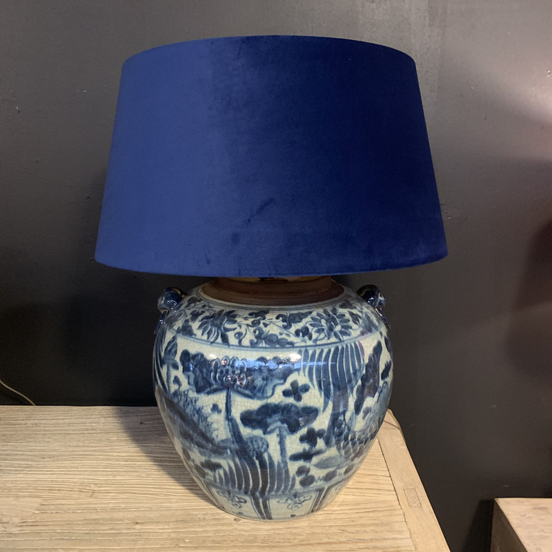Uit accessoires Rood Kruiklamp Delfts Blauw - verlichting, terracotta lampen, potlampen, pot,  lamp - De Jong Interieur