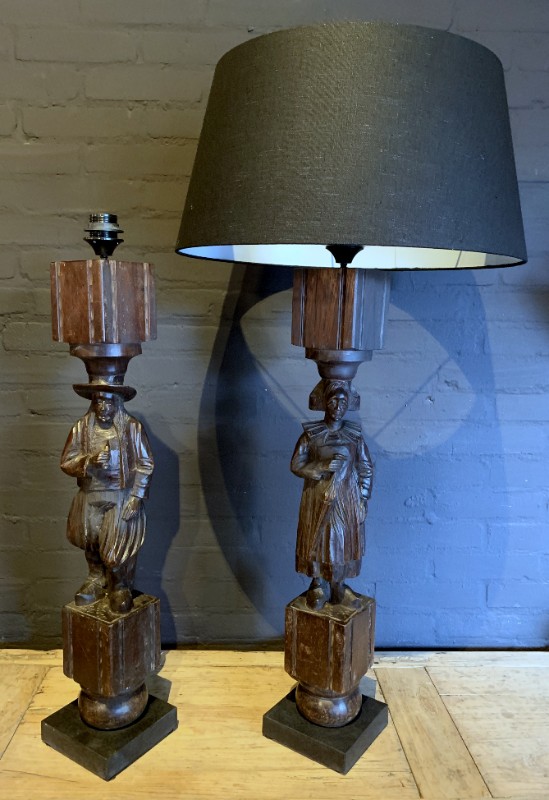 Ontmoedigen Agressief Wees tevreden Lampen gemaakt van antieke handgesneden tafelpoten. - verlichting,  terracotta lampen, potlampen, pot, lamp - De Jong Interieur