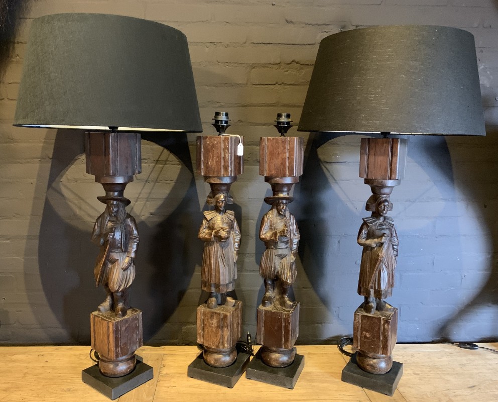 Ontmoedigen Agressief Wees tevreden Lampen gemaakt van antieke handgesneden tafelpoten. - verlichting,  terracotta lampen, potlampen, pot, lamp - De Jong Interieur