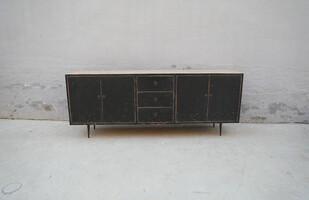 VM246, Black sideboard with doors and drawers
